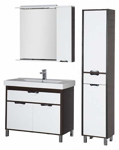 Aquanet Зеркальный шкаф "Гретта 100" венге (173996) – картинка-5