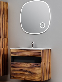 Am.Pm Мебель для ванной Func 80 подвесная темное дерево – фотография-1