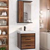 Misty Мебель для ванной Кедр 50 L подвесная орех/черная