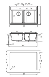 Dr. Gans Мойка гранитная Астра 780 серая – фотография-2