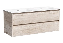 Sancos Тумба с раковиной Libra 120-2 дуб галифакс натуральный раковина Element 121 CN7004 – фотография-1