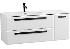 BelBagno Мебель для ванной Eco Cer-N 120-1 L bianco lucido CZR-8095-120-L ручки матовые чёрные – фотография-4