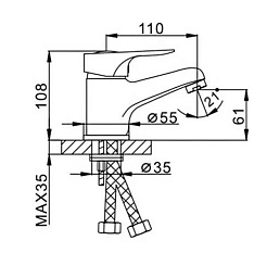 Frap Смеситель для раковины H28 F1028-B хром – фотография-3