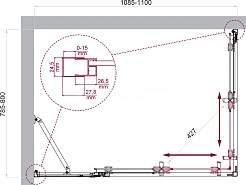 BelBagno Душевой уголок Luce 110/80 LUCE-AH-21-110/80-C-Cr профиль хром стекло прозрачное – фотография-6