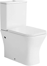 Azario Унитаз-компакт Blaise AZ-55-1 безободковый с бачком с сиденьем микролифт белый – фотография-1