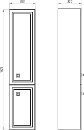 ASB-Woodline Шкаф пенал Каталина 35 R подвесной white – фотография-8