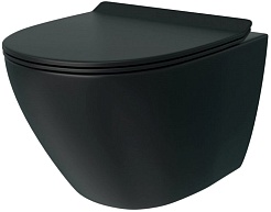 Teymi Унитаз подвесной Lina Pro Vortex T40114 Black безободковый черный матовый – фотография-1