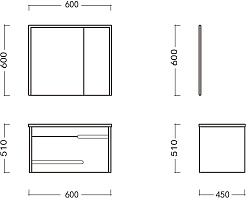 Ceruttispa Мебель для ванной Oglio 60 подвесная серая – фотография-8
