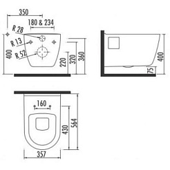 Creavit Унитаз подвесной TР328 с биде – фотография-2