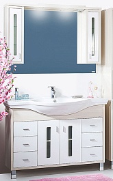 Бриклаер Мебель для ванной Бали 120 светлая лиственница – фотография-1