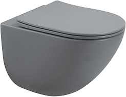 Esbano Унитаз Lotus подвесной безободковый серый матовый – фотография-1