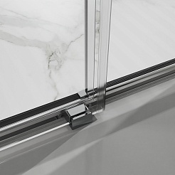 Azario Душевая перегородка Shanghai 140/195 профиль матовый графит стекло прозрачное – фотография-3