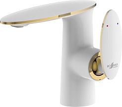 Rossinka Смеситель для раковины RS30-11W белый/золото – фотография-3