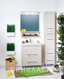 Бриклаер Мебель для ванной Чили 60 светлая лиственница – фотография-1