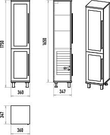 Misty Шкаф пенал Модерн 35 L с б/к белый матовый – фотография-8