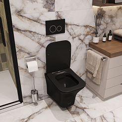 Ceruttispa Унитаз подвесной Vettore Aria MB CT7506 черный матовый – фотография-4