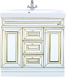 Misty Тумба с раковиной Vena 90 белая патина – фотография-1