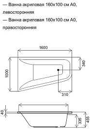 Am.Pm Акриловая ванна Spirit 160х100 R W72A-160R100W-A2 – фотография-4