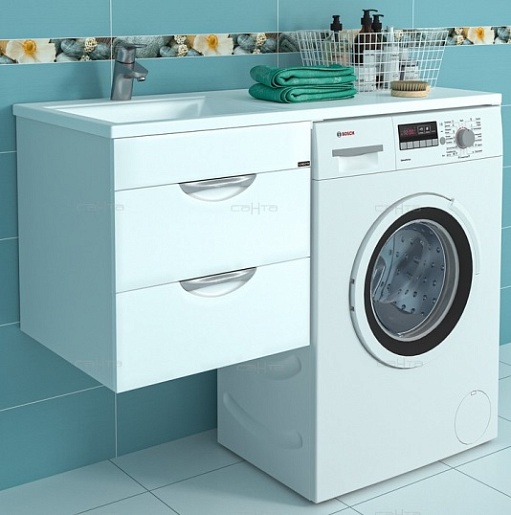 СанТа Тумба с раковиной Лидер 48 L подвесная – фото-1