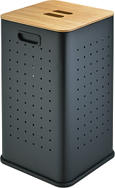 WeltWasser Корзина для белья WW Nansy BL 35L сталь черная – фотография-1