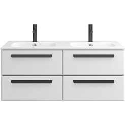 BelBagno Мебель для ванной Eco Cer-N 120 с 4 ящиками bianco lucido CZR-8095-120-2 ручки матовые чёрные – фотография-3