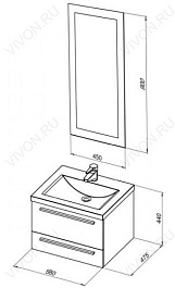Aquanet Мебель для ванной  "Нота 58 лайт" венге (159053) – фотография-3