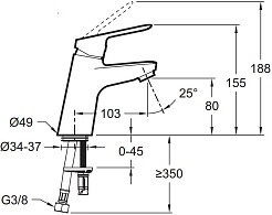 Jacob Delafon Смеситель для раковины Lucien E20849-CP – фотография-3