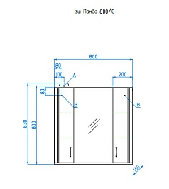 Style Line Зеркальный шкаф Панда 800/С – фотография-3