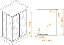 RGW Душевой уголок Passage PA-146 120x90 профиль хром стекло прозрачное – фотография-7