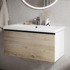 Vigo Тумба с раковиной Cross 800-0-1 подвесная дуб давос натуральный – фотография-4