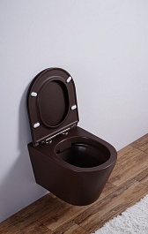 Esbano Унитаз Clavel подвесной безободковый кофе матовый – фотография-4