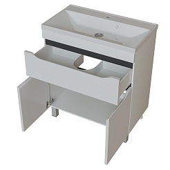 Mixline Тумба под раковину Лайн 70 1 ящик белая – фотография-2