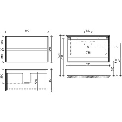 Sancos Тумба с раковиной Urban 90 дуб чарльстон раковина Element 91 CN7002MB – фотография-4