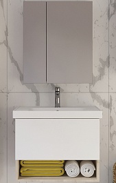 Dreja Мебель для ванной Perfecto 70 подвесная белая/дуб эврика – фотография-1