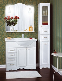 Бриклаер Мебель для ванной Анна 90 белая R – фотография-2