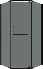 Grossman  Душевой уголок Pragma 90x90x195 профиль черный матовый стекло тонированное – фотография-1