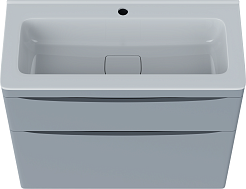 Vivon Тумба с раковиной Ostin 80 напольная серая матовая – фотография-8