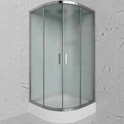 Frank Душевая кабина F409/1 М Brilliant с крышей профиль хром стекло матовое – фотография-1