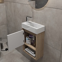 Teymi Тумба с раковиной Nura 37 L подвесная дуб/белый – фотография-4