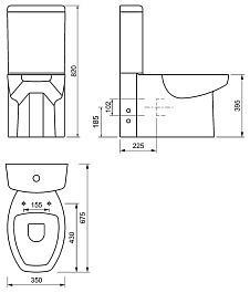 Creavit Унитаз Spark SA310NO с биде – фотография-2