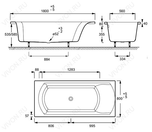 Jacob Delafon Акриловая ванна OVE 180 – фотография-2