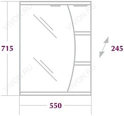 Onika Зеркальный шкаф Луна 55.01 R – фотография-2