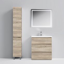 Am.Pm Тумба с раковиной Gem S 75 светлый дуб, напольная, с 3 ящиками – фотография-5