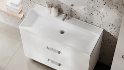 Velvex Тумба с раковиной Orlando 100 белая матовая – фотография-2