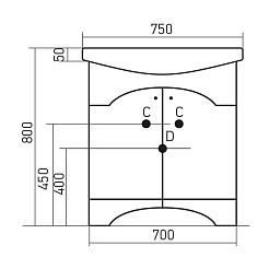 Mixline Мебель для ванной Крит 75 патина серебро – фотография-2
