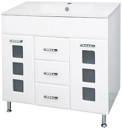 Misty Мебель для ванной Квадро 75 белая R – фотография-2