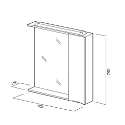 BelBagno Зеркало-шкаф MARINO-SPC-800/750-1A-BL-P-L Bianco Lucido – фотография-7