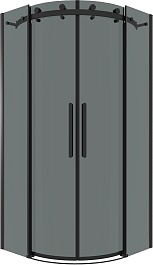 Grossman  Душевой уголок Classic 90x90x195 четверть круга профиль черный матовый стекло тонированное – фотография-1