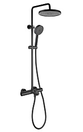 Aquatek Душевая стойка AQ2043MB с термостатом, матовая черная – фотография-1