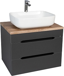 Viant Тумба под раковину Марсель 57 подвесная графит – фотография-1